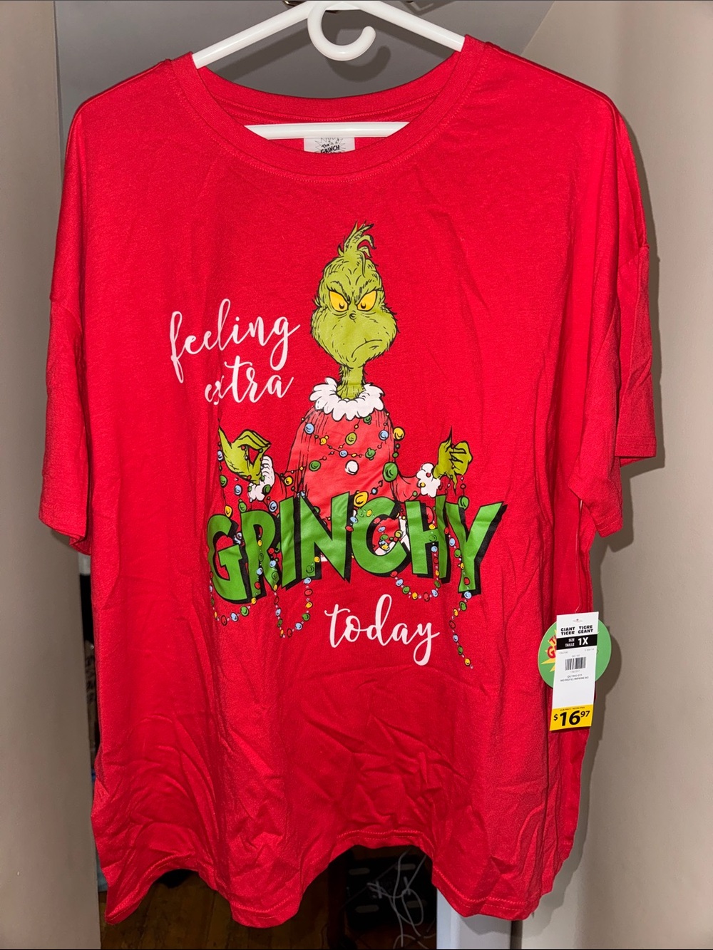 Feeling Extra Grinchy Today Red Women's Pajama Top